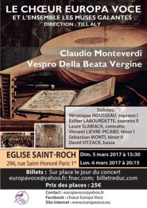 Concert EUROPAVOCE Mars 2017